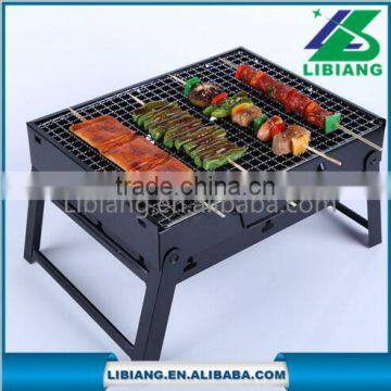 Folding outdoor barbecue grill pits