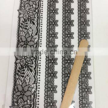 Black Embroidery Lace Rub-ons Transfer, Glitter Rub-on Transfer Sticker, Elegant Lace Transfer Sticker photo-4