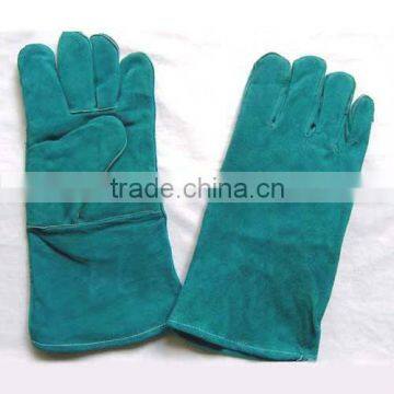 Blue Color Safety Gloves,Cow Split Leather Work Glove,Leather Welding Gloves photo-3