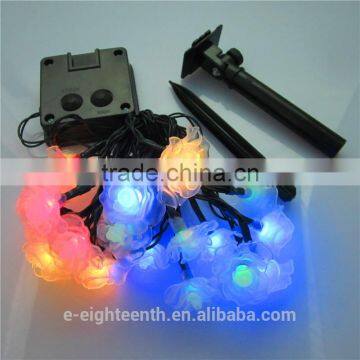 2016 New Hot Sale Solar Powered Multicolor 20 Led Outdoor Fairy Light Rose Shaped Christmas String Lights photo-2