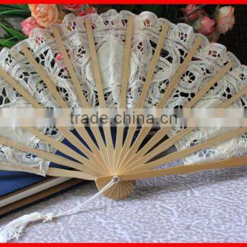 Handcrafted Lace Folding Bamboo Fan photo-2