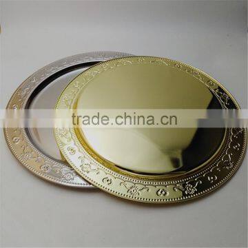 Cheap Wholesale Wedding Gold Silver Beaded Charger Plates photo-6