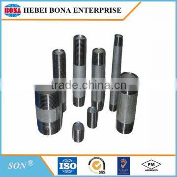 Popular hot dipped / electric galvanized carbon steel pipe nipples