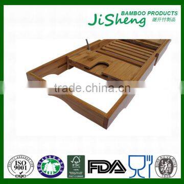 Bamboo Bathtub Caddy Tray With Extending Sides and With Waterproof Cloth photo-3