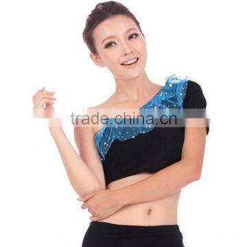 Fashion ladies one shoulder crop top for dance JYS93