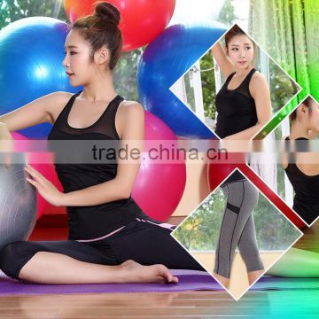 hot sell 92 nylon 8 spandex black custom print girls plain gym tank tops for yoga