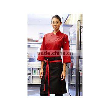 Wide half bistro apron with contrast ties