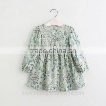 Fashion Printing Floral Girl Dress for 2-8 Years Old Kids Beautiful Model Dresses photo-3