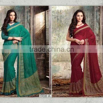 Chiffon Printed Design of classical fabric Saree