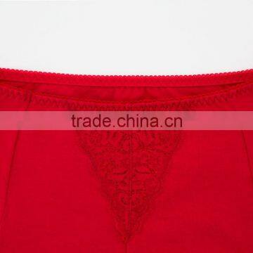 Best Quality Red 95% Cotton 5% Spandex With Lace Custom Sexy Fancy Woman Underwear photo-4