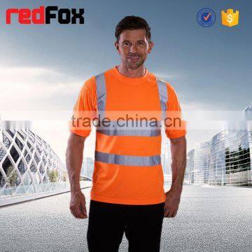 Fluorescent Color T-shirt Short Sleeve 100% Polyster Safety T-shirt Mesh T-shirt Polo Vest photo-2