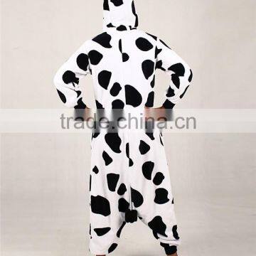 Best Design Animal Winter Adult Cow Unisex Fleece Couples Pajamas photo-3
