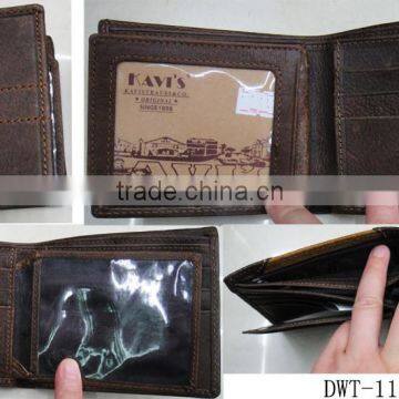 Fashion cheap popular men cowhide skin real leather hot wallet