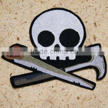 2017Customized Cool Skull Embroidery Patch, Virious Skull Embroidered Patch photo-3