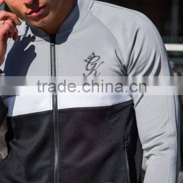 Fashion Style Mens 100% Polyester Baseball Jacket Full Zipper Tracksuit Top Panel Raglan Long Sleeve Hoodie Jacket