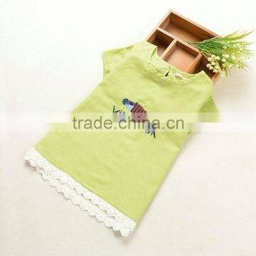 R&H Corduroy custom fashion design girls t-shirt printer t shirt wholesale china