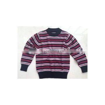 2016 fashion design 100% pure cashmere knitted stripe baby sweater