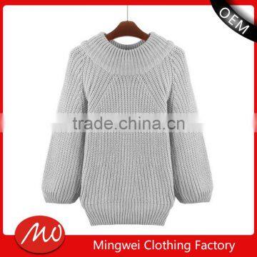 Alibaba China's most fashionable pullover hand knit wool sweater design for girls