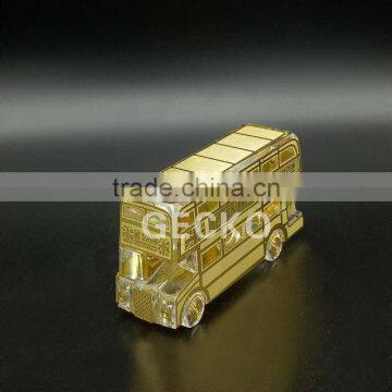 High Quanlity Tastefully Golden Crystal BUS model For Fancy Clock UK Souvenir