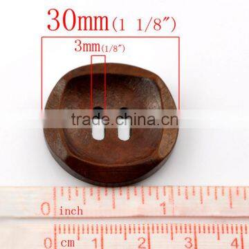 Flat Circular 30 mm Hole Wooden Buttons photo-3