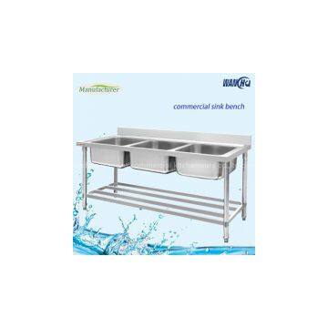 Single / Double / Triple Bowl Commercial Stainless Steel Sinks For Cold / Freezing Room