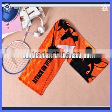 One Side Velvet Printed Low Cost 100% Cotton Towel Sport