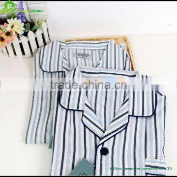 Cotton Handmade Mens SleepWear stripe design couple pajamas set cotton stripe Jersey sleepwear for men GVBS0012