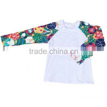 Wholesale Boutique printed Icing Raglan Shirts Sleeve Baseball Raglan Tee T Shirt Christmas Baby Ruffle