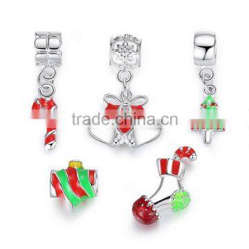 Enamel Christmas Xmas Gifts Stocking Tree Bells Crutch Charm fit Bracelet Pendants Jewelry Findings