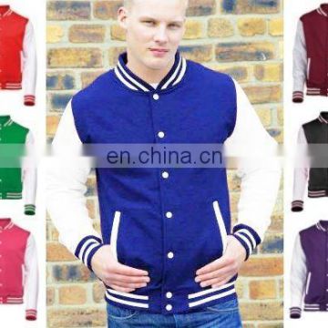 Hoodies Wool Body with Leather Sleeves For Men