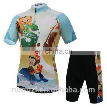 Kids Bike Cycling Jersey Sets Short Sleeve Cycling Clothing Normzl Summer Cartoon Style Children Bicycle Clothes