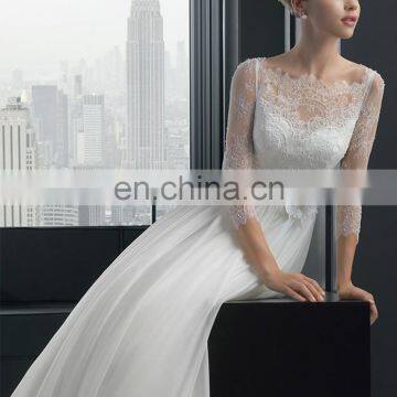 Custom Cheap Luxury Plus Size White Long Trail Weding Bride Evening Dress photo-3