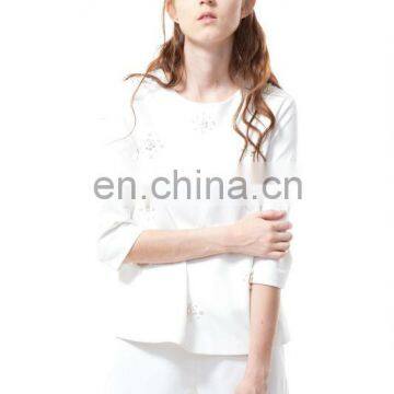 hot selling short Three fourths of sleeve boutique style ladies suit
