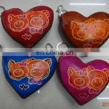 2013 Europe hot selling heart shape multi-function Genuine leather leather coin purse