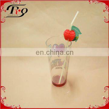 fruits cocktail drinking straw
