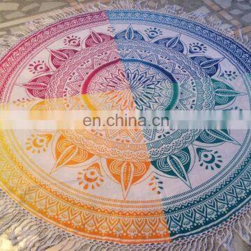 72" Indian Roundie Patchwork Yoga Mat Mandala Hippie Tapestry Beach Throw Towel Yoga Bohemian Art