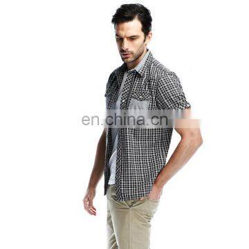 T-MSS020 Wholesale Clothing Garment High Quality Plaid Fashion Casual Young Men Shirt photo-5