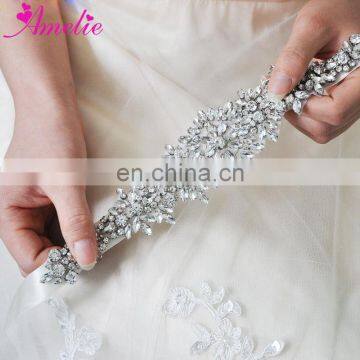 Handmade Shiny Rhinestone Wedding Crystal Belt Bridal Sashes Headband Party Gifts Wedding Dress Bride Belt Sashes Ivory Ribbons photo-3