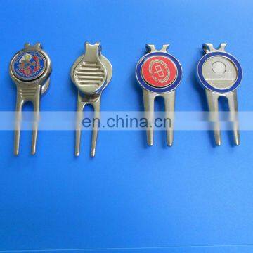 High Quality Metal Golf Divot Tools With Custom Magnetic Hard Enamel Ball Marker