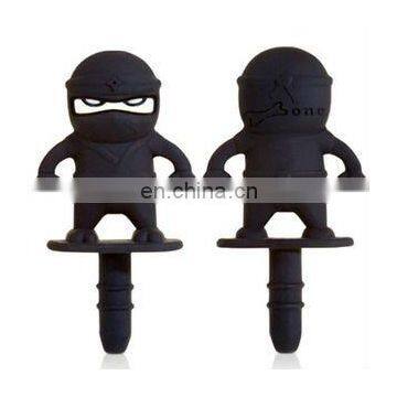 Black Cool and Cute Japanese Ninja Anti-dust Dustproof Plug