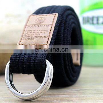 BT0635 Fashion Double D-ring Jeans Belt Fabric Canvas Belt for Men photo-5
