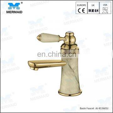 High-end Royal series jade gecrate golden vanity basin taps cUPC approved vintage classic bathroom mixer faucet