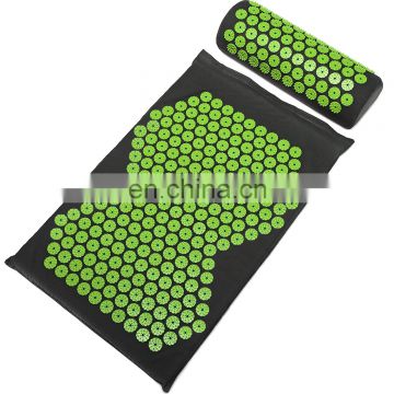 68x42cm Custom print shakti yantra massage cotton Acupressure Mat and pillow set