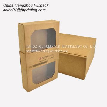 Craft Paper Packaging Box with Clear PET Window