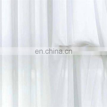 Fire retardant soft feeling flow naturally transparent window chiffon fabric voile  pinch pleat curtain