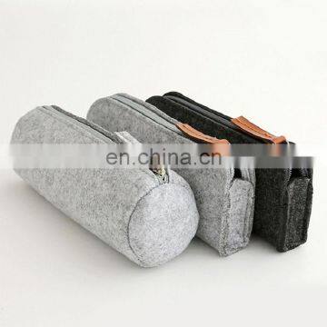 promotional zipper round felt pencil pouch