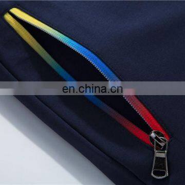Custom Logo Summer Casual Elastic Drawstring Mid Waist Stripe Tape Cotton Sweat Men Shorts photo-4