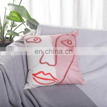 Latest Design Cute Digital Print Crewel Face Embroidery Cushion Covers photo-7