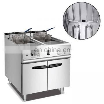 Hotel Restaurant Commercial Cooking Equipment Vertical 2-Tank Gas Fryer With Cabinet photo-6
