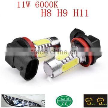 11W 6000K H8 H9 H11 COB LED Fog Light DRL Bulb Canbus Decoder Error Free